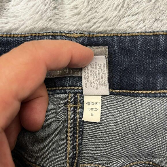 Chicos So Slimming Womens Jeans 2.5 Short Straight Leg Dark Wash Stretch Western - Picture 5 of 9